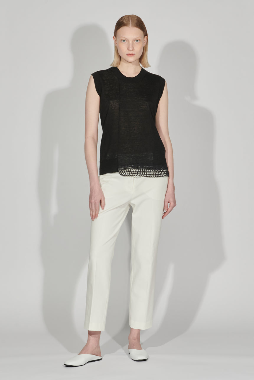 Bi Colour Linen / Rd Nk Sless