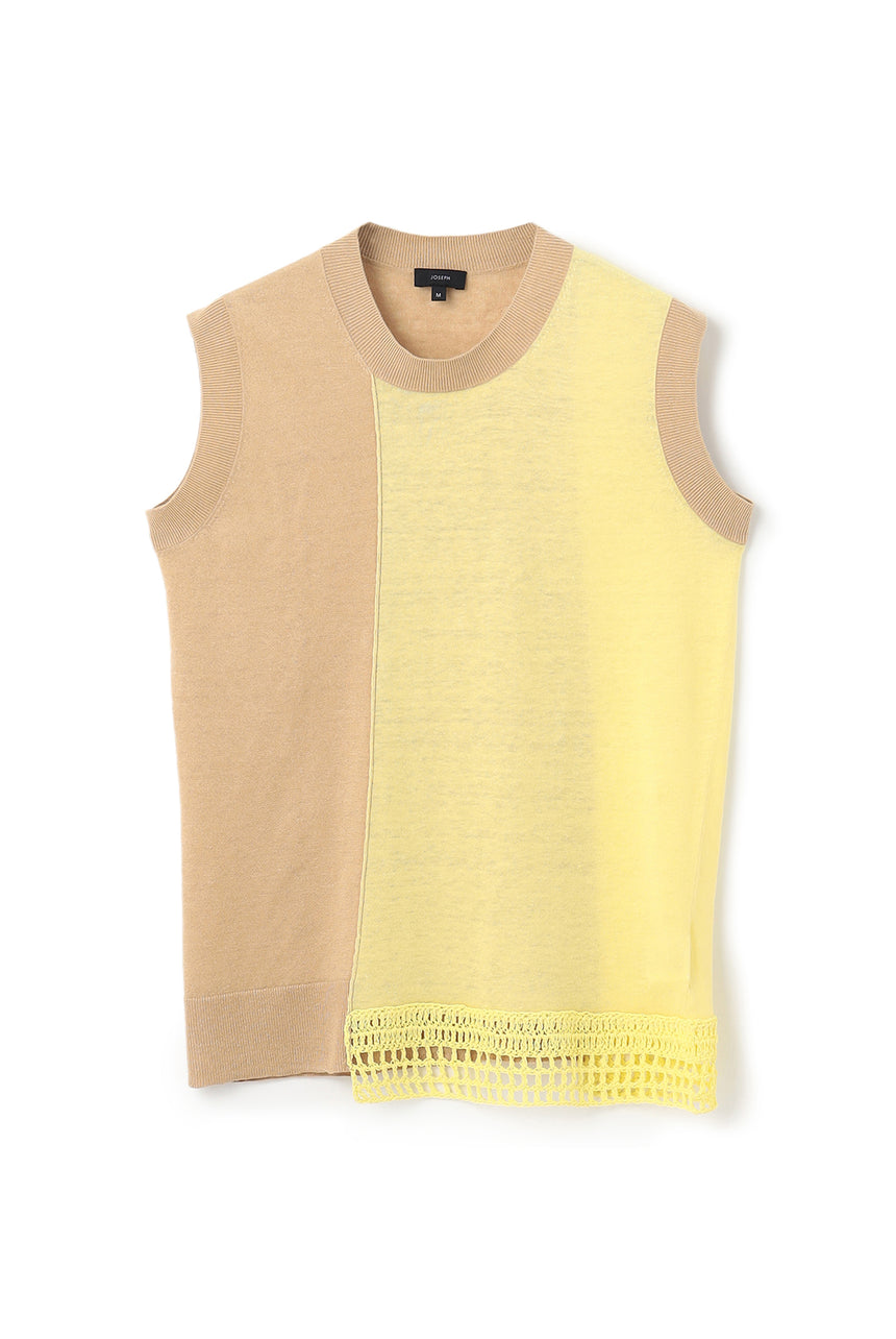 Bi Colour Linen / Rd Nk Sless