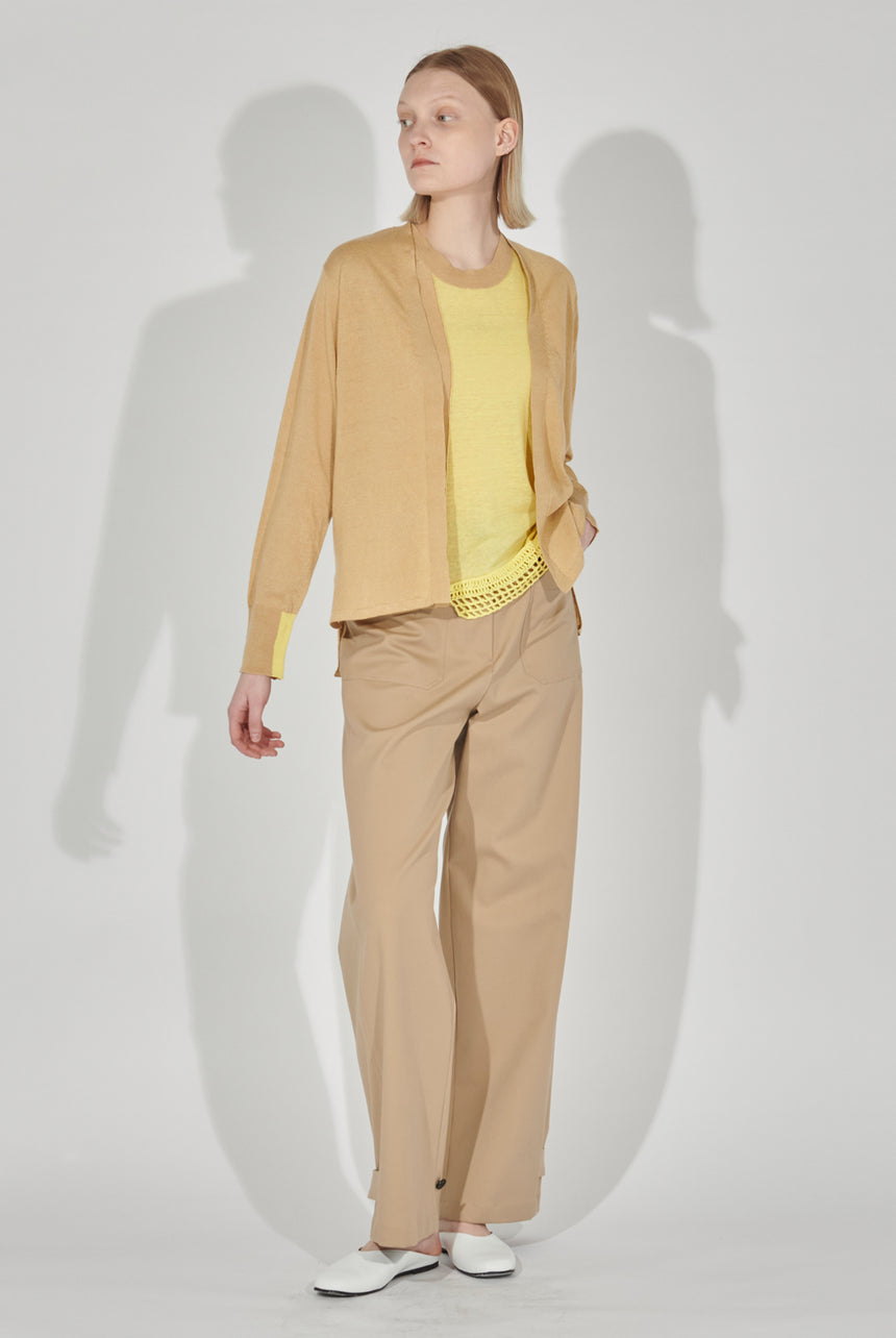 Bi Colour Linen / Cardigan